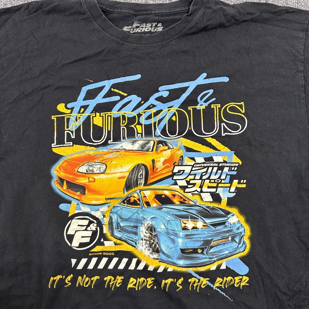 Fast & Furious T-Shirt Mens Size 2XL Black Graphic Movie Promo Cotton